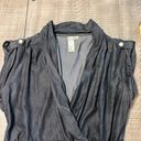 Emma & Michele  stunning lightweight black denim faux wrap dress Photo 5