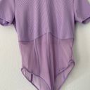 “Corset” Style Rib Mesh Bodysuit Purple Size XL Photo 7