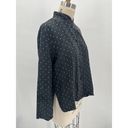 Coldwater Creek  Silk Overshirt Sz S Black White Embroidered Polka Dot Photo 1