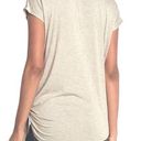 Max Studio New  Knotted Hem Cap Sleeve Tee Knit Jersey Heather Pebble Photo 1