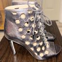 via spiga  Open Toe Caged Booties Size 5.5M Silver Photo 5