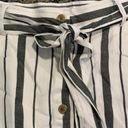 The Loft  Outlet White Gray Striped Button Through Midi Belted Skirt Size 4 EUC #6666 Photo 4