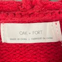 Oak + Fort  Red Cropped Knit Pullover Hoodie Sweater Photo 3
