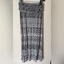 Kirra  Women’s Black & White Tribal Pattern Foldover Maxi Skirt Size M Photo 1