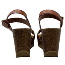 Kori Bjorndal  Brown Wedge Crisscross Cork Sole Sandals Women's Size 7.5 Photo 4