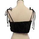 Pilcro Anthropologie Black Faux Leather Bandeau Crop Top Photo 3