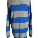 Torrid  sweater knit blue gray pullover drop shoulder striped long sleeve Sz 1X Photo 1