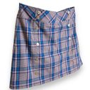 Lady Hagen  Women’s Plaid Golf Skirt Skort Button Detail Purple Tan Size 8 Photo 2