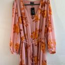 City Chic  Dress Rose Floral Print V-Neck Long Sleeve A-Line Maxi Dress Sz 16 NWT Photo 2