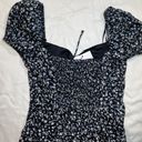 Bershka | NWT Black Floral Short Sleeve Cut-Out Print Midi Dress | Small Photo 7