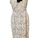 Sans Souci  White Tan Boho Romantic Cottagecore Floral Lace Formal Midi Dress Photo 0