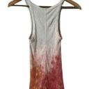 RE/DONE  Tie Dye Ombré Cotton White Ribbed Knit Tank Top Photo 3