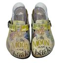 The Moon Calceo Handmade Love You To  Back Graphic Clogs Green Tan Size 37 Photo 1