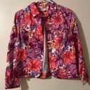 Coldwater Creek  blazer jacket floral top long sleeve pink pm petite medi… Photo 1
