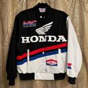 JT Racing x Honda Speed Black Red White Racing Vintage Style Bomber Jacket XS NW Photo 0