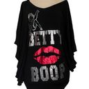 Betty Boop Universal Studios  Women Top Size Medium Bat Wing Foil Graphic Lip Photo 0