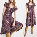 Ulla Johnson  Nanette Heliotrope Dark Floral Puff Sleeve Midi Dress Size 0 Photo 1