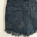 One Teaspoon  Black Denim Junkyard Destroyed Mini Skirt Size 25 Photo 12