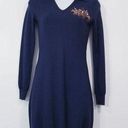 Ralph Lauren Sports Pony Crest Embroidery Blue Knit Shirt Dress Long Sleeves Size M Photo 0