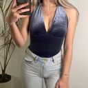 PacSun PACSON VELVET bodysuit halter top XSMALL L.A. Hearts metal gray Photo 1