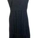 Oscar de la Renta OSCAR,  black cotton smooth and eyelet dress in size 12. EUC Photo 0