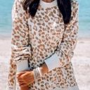 Aerie  Leopard Print Good Vibes Oversized Sweater Sweatshirt Medium Photo 6