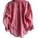 Roxy  Pink Sleeve Lightweight Long / Tab Button Down Shirt Size XL Photo 2