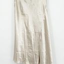 EXPRESS  Womens Metallic Asymmetrical Hem Silky Satin Midi Skirt Size S Gold NWT Photo 4