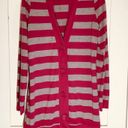 belle du jour Striped V Neck Cardigan Tunic Sweater Photo 1