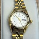 Citizen  Ladies Watch Vintage Gold Tone Bracelet White Dial Day Date Window Photo 4