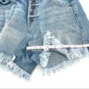 Hidden Jeans HIDDEN Button Fly High Waist Frayed Hem Denim Shorts Photo 7