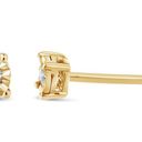 10K Yellow Gold Plated .925 Sterling Silver Round Diamond Stud Earrings Photo 1