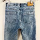 ZARA  High Rise Straight Leg Jeans 6164/219/406 Size 8 Button Fly Blue Raw Hem Photo 6