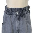 Isabel Marant  ETOILE Itea Gathered Denim Paperbag Shorts in Grey Size 34 Photo 5