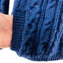 Krass&co Original Aran  Royal Blue Cable Knit Side Zip Cardigan Womens Xsmall Photo 1