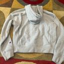 Champion Reverse Weave Cropped Grey Zip Up Hoodie Sweatshirt Women’s Medium Photo 4