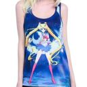 The Moon SAILOR Usagi Sublimation Crystal Blue Hot Topic Graphic Tank Top ~ LARGE Photo 0