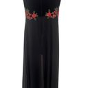 B Darlin Velvet Top Rose Embroidered Prom Jumpsuit w Mesh Dress Bottom size 1/2 Photo 4