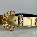 Vintage 90s Gold Chunky Embellished Vegan Leather Belt Photo 0