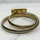 The Bar Vintage Gold Tone Buckle Coil Stretch Cinch Belt Size XS Small S Made in USA Photo 3