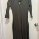 Adam Levine Women's Ribbed Knit Dress Olive Green Size M 3/4 Sleeve Round Neck Photo 1