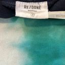 RE/DONE Originals Cropped Cotton Hoodie Teal Tie-Dye Size Small Photo 10