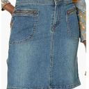 prAna NWT  Broadway Mini Jean Denim Skirt Zipper Patch Pockets 12 Blue #2634 Photo 0