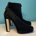 Brian Atwood  Black Suede Heeled Ankle Boots Size 7.5 Photo 5