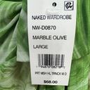 Naked Wardrobe  Womens Key To Paradise Dress L Marble Olive Mesh Bodycon Cutout Photo 10