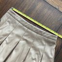 TCEC  tan Faux Leather Vegan Pleated mini Skirt Small Photo 3