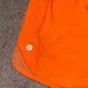 Lululemon Neon Orange 2.5 Hotty Hot Shorts Photo 2