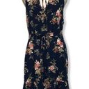 Xhilaration NWOT Navy Blue Floral Tie Neck Sleeveless Dress Photo 2