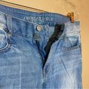 American Eagle  Artist Crop Jeans Womens Size 14 light Blue Denim Stretch Photo 1