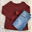 American Eagle  AE Women's Large Maroon Pullover Open Knit Cotton Wool Sweater Photo 10